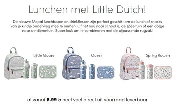 Aanbiedingen Little dutch de nieuwe mepal lunchboxen en drinkflessen - Little Dutch - Geldig van 13/06/2021 tot 19/06/2021 bij Baby & Tiener Megastore