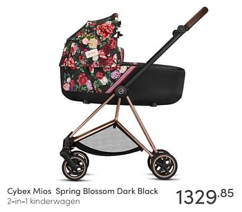 Aanbiedingen Cybex mios spring blossom dark black 2-in-1 kinderwagen - Cybex - Geldig van 13/06/2021 tot 19/06/2021 bij Baby & Tiener Megastore
