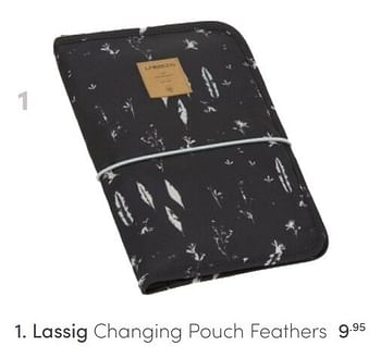 Aanbiedingen Lassig changing pouch feathers - Lassig - Geldig van 13/06/2021 tot 19/06/2021 bij Baby & Tiener Megastore