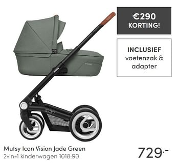 Aanbiedingen Mutsy icon vision jade green 2-in-1 kinderwagen - Mutsy - Geldig van 13/06/2021 tot 19/06/2021 bij Baby & Tiener Megastore