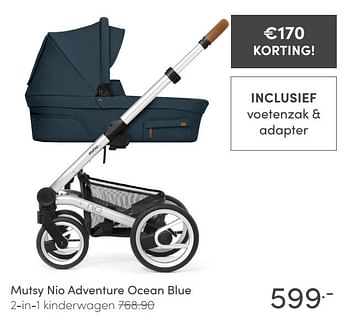 Aanbiedingen Mutsy nio adventure ocean blue 2-in-1 kinderwagen - Mutsy - Geldig van 13/06/2021 tot 19/06/2021 bij Baby & Tiener Megastore