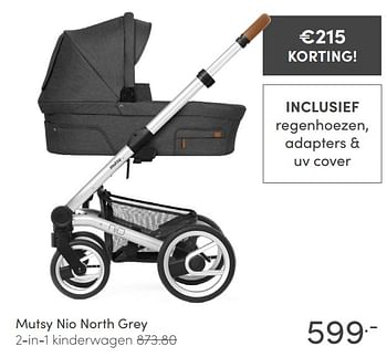Aanbiedingen Mutsy nio north grey 2-in-1 kinderwagen - Mutsy - Geldig van 13/06/2021 tot 19/06/2021 bij Baby & Tiener Megastore