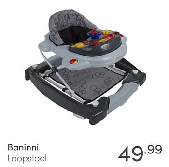 Aanbiedingen Baninni loopstoel - Baninni - Geldig van 13/06/2021 tot 19/06/2021 bij Baby & Tiener Megastore