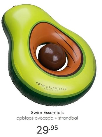 Aanbiedingen Swim essentials opblaas avocado + strandbal - Swim Essentials - Geldig van 13/06/2021 tot 19/06/2021 bij Baby & Tiener Megastore