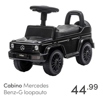 Aanbiedingen Cabino mercedes benz-g loopauto - Cabino - Geldig van 13/06/2021 tot 19/06/2021 bij Baby & Tiener Megastore