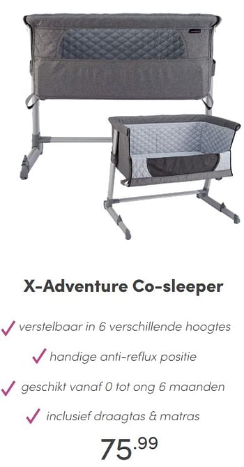 Aanbiedingen X-adventure co-sleeper - Xadventure - Geldig van 13/06/2021 tot 19/06/2021 bij Baby & Tiener Megastore