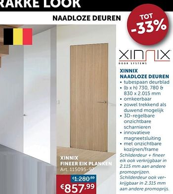 Aanbiedingen Xinnix fineer eik planken - Xinnix - Geldig van 22/06/2021 tot 19/07/2021 bij Zelfbouwmarkt