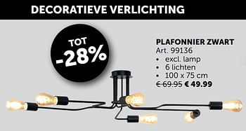 Aanbiedingen Plafonnier zwart - Geldig van 22/06/2021 tot 19/07/2021 bij Zelfbouwmarkt