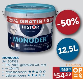 Aanbiedingen Monodek - Histor - Geldig van 22/06/2021 tot 19/07/2021 bij Zelfbouwmarkt