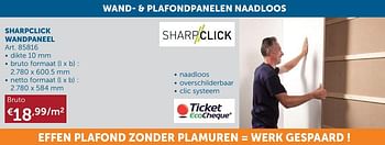 Aanbiedingen Sharpclick wandpaneel - Sharp Click - Geldig van 22/06/2021 tot 19/07/2021 bij Zelfbouwmarkt