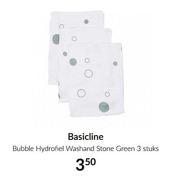 Aanbiedingen Basicline bubble hydrofiel washand stone green - Basicline - Geldig van 15/06/2021 tot 19/07/2021 bij Babypark