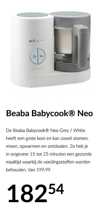 Aanbiedingen Beaba babycook neo - Beaba - Geldig van 15/06/2021 tot 19/07/2021 bij Babypark