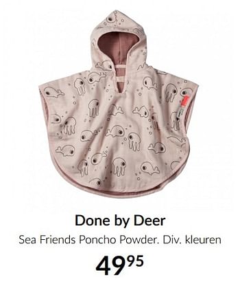 Aanbiedingen Done by deer sea friends poncho powder - Done by Deer - Geldig van 15/06/2021 tot 19/07/2021 bij Babypark