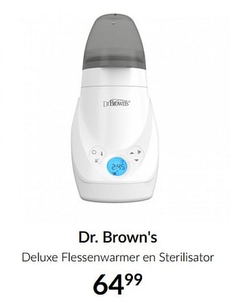 Aanbiedingen Dr. brown`s deluxe flessenwarmer en sterilisator - DrBrown's - Geldig van 15/06/2021 tot 19/07/2021 bij Babypark