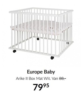 Aanbiedingen Europe baby arike ii box mat wit - Europe baby - Geldig van 15/06/2021 tot 19/07/2021 bij Babypark
