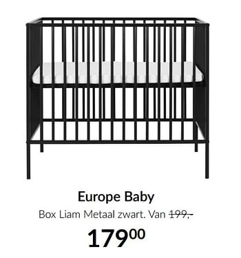Aanbiedingen Europe baby box liam metaal zwart - Europe baby - Geldig van 15/06/2021 tot 19/07/2021 bij Babypark
