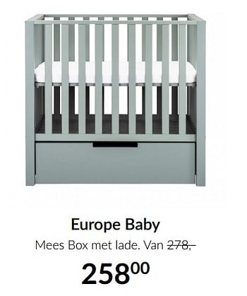 Aanbiedingen Europe baby mees box met lade - Europe baby - Geldig van 15/06/2021 tot 19/07/2021 bij Babypark