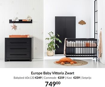 Aanbiedingen Europe baby vittoria zwart - Europe baby - Geldig van 15/06/2021 tot 19/07/2021 bij Babypark