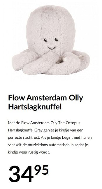 Aanbiedingen Flow amsterdam olly hartslagknuffel - Flow Amsterdam - Geldig van 15/06/2021 tot 19/07/2021 bij Babypark