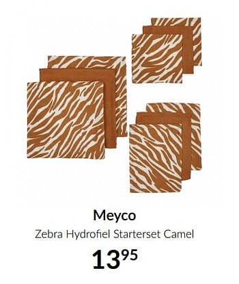 Aanbiedingen Meyco zebra hydrofiel starterset camel - Meyco - Geldig van 15/06/2021 tot 19/07/2021 bij Babypark