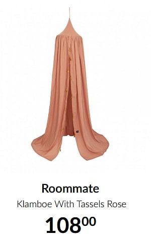 Aanbiedingen Roommate klamboe with tassels rose - Roommate - Geldig van 15/06/2021 tot 19/07/2021 bij Babypark