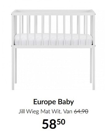 Aanbiedingen Europe baby jill wieg mat wit - Europe baby - Geldig van 15/06/2021 tot 19/07/2021 bij Babypark
