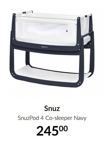 Aanbiedingen Snuz snuzpod 4 co-sleeper navy - SNÃœZ - Geldig van 15/06/2021 tot 19/07/2021 bij Babypark