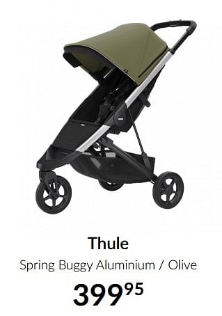 Aanbiedingen Thule spring buggy aluminium - olive - Thule - Geldig van 15/06/2021 tot 19/07/2021 bij Babypark