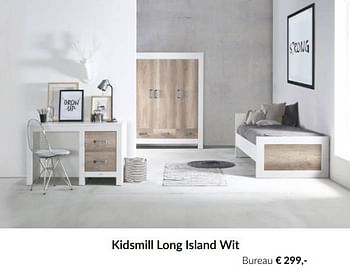 Aanbiedingen Kidsmill long island wit bureau - Kidsmill - Geldig van 15/06/2021 tot 19/07/2021 bij Babypark