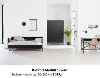 Aanbiedingen Kidsmill modular zwart bedbank + onderstel - Kidsmill - Geldig van 15/06/2021 tot 19/07/2021 bij Babypark