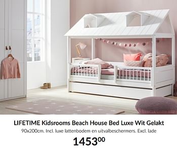 Aanbiedingen Lifetime kidsrooms beach house bed luxe wit gelakt - Lifetime - Geldig van 15/06/2021 tot 19/07/2021 bij Babypark