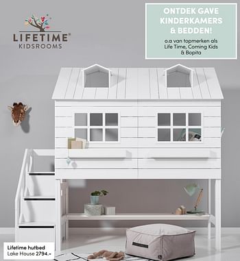 Aanbiedingen Lifetime hutbed lake house - Lifetime - Geldig van 20/06/2021 tot 26/06/2021 bij Baby & Tiener Megastore