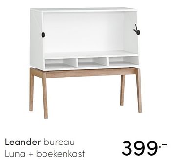 Aanbiedingen Leander bureau luna + boekenkast - Leander - Geldig van 20/06/2021 tot 26/06/2021 bij Baby & Tiener Megastore