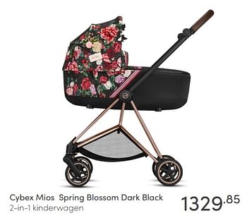 Aanbiedingen Cybex mios spring blossom dark black 2-in-1 kinderwagen - Cybex - Geldig van 20/06/2021 tot 26/06/2021 bij Baby & Tiener Megastore