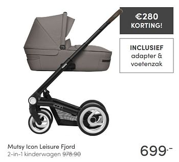 Aanbiedingen Mutsy icon leisure fjord 2-in-1 kinderwagen - Mutsy - Geldig van 20/06/2021 tot 26/06/2021 bij Baby & Tiener Megastore