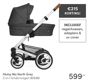 Aanbiedingen Mutsy nio north grey 2-in-1 kinderwagen - Mutsy - Geldig van 20/06/2021 tot 26/06/2021 bij Baby & Tiener Megastore