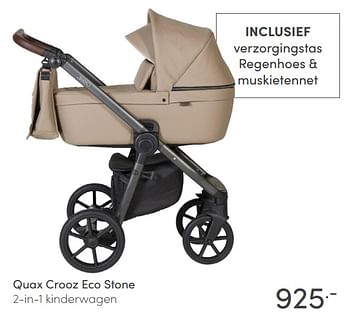 Aanbiedingen Quax crooz eco stone 2-in-1 kinderwagen - Quax - Geldig van 20/06/2021 tot 26/06/2021 bij Baby & Tiener Megastore