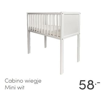 Aanbiedingen Cabino wiegje mini wit - Cabino - Geldig van 20/06/2021 tot 26/06/2021 bij Baby & Tiener Megastore