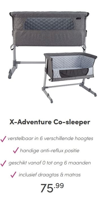 Aanbiedingen X-adventure co-sleeper - Xadventure - Geldig van 20/06/2021 tot 26/06/2021 bij Baby & Tiener Megastore