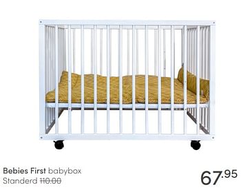 Aanbiedingen Bebies first babybox standerd - bebiesfirst - Geldig van 20/06/2021 tot 26/06/2021 bij Baby & Tiener Megastore