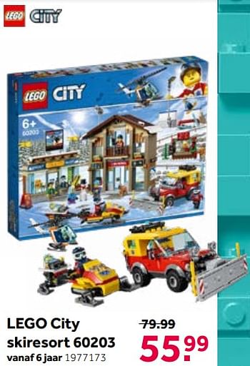 Aanbiedingen Lego city skiresort 60203 - Lego - Geldig van 19/06/2021 tot 04/07/2021 bij Intertoys
