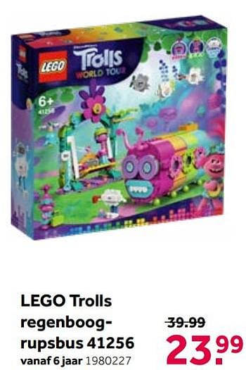 Aanbiedingen Lego trolls regenboogrupsbus 41256 - Lego - Geldig van 19/06/2021 tot 04/07/2021 bij Intertoys