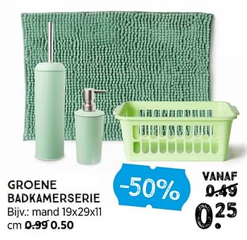 Aanbiedingen Groene badkamerserie - Huismerk - Xenos - Geldig van 21/06/2021 tot 04/07/2021 bij Xenos