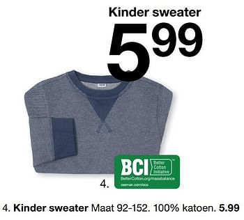 Aanbiedingen Kinder sweater - Huismerk - Zeeman  - Geldig van 01/02/2021 tot 30/06/2021 bij Zeeman