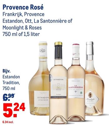 Aanbiedingen Provence rosé frankrijk estandon tradition - Rosé wijnen - Geldig van 23/06/2021 tot 20/07/2021 bij Makro