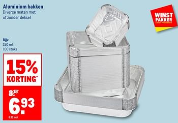 Aanbiedingen Aluminium bakken - Huismerk - Makro - Geldig van 23/06/2021 tot 20/07/2021 bij Makro