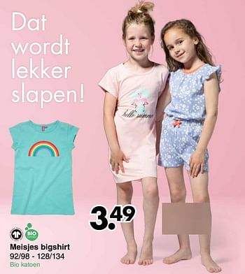Aanbiedingen Meisjes bigshirt - Huismerk - Wibra - Geldig van 21/06/2021 tot 04/07/2021 bij Wibra