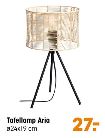Aanbiedingen Tafellamp aria - Huismerk - Kwantum - Geldig van 21/06/2021 tot 04/07/2021 bij Kwantum