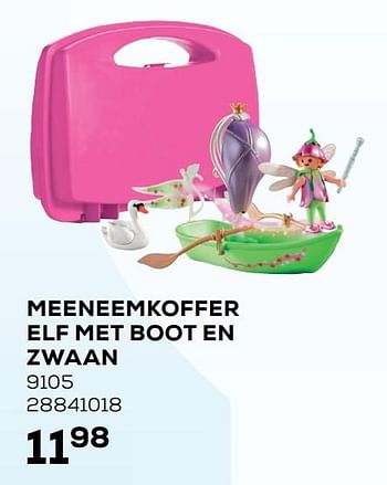 Aanbiedingen Meeneemkoffer elf met boot en zwaan 9105 - Playmobil - Geldig van 22/06/2021 tot 27/07/2021 bij Supra Bazar