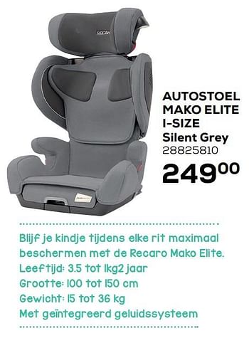 Aanbiedingen Autostoel mako elite i-size silent grey - Recaro - Geldig van 22/06/2021 tot 27/07/2021 bij Supra Bazar